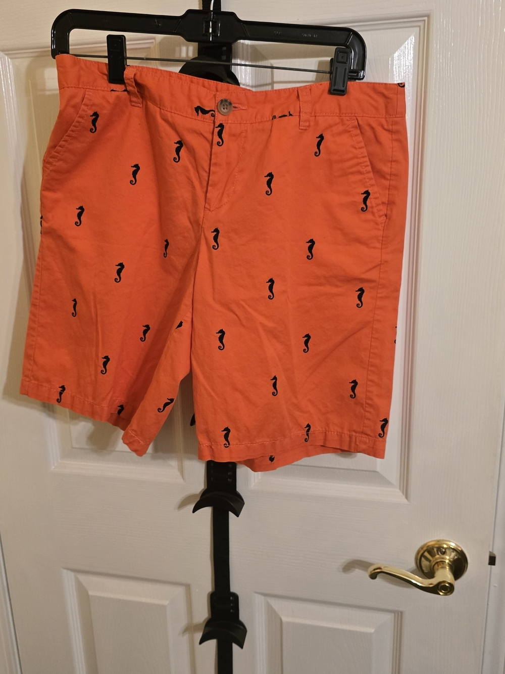Merona Bright Orange Cotton Shorts with Embroided Seahorses